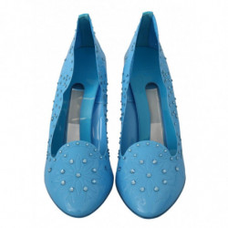 Scarpe con tacco Cenerentola floreali in cristallo blu - EU39/US8.5