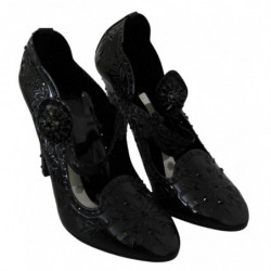 Scarpe con tacco CENERENTELLA in cristallo floreale nero - EU39/US8.5