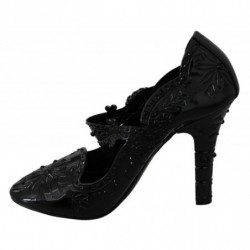 Scarpe con tacco CENERENTELLA in cristallo floreale nero - EU39/US8.5