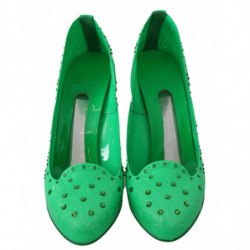 Scarpe con tacco CINDERELLA floreali in cristallo verde - EU39/US8.5