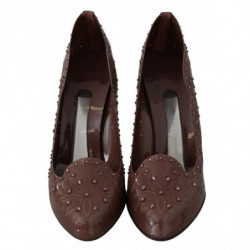 Scarpe CINDERELLA con tacco in cristallo floreale marrone - EU39/US8.5