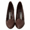 Scarpe CINDERELLA con tacco in cristallo floreale marrone - EU39/US8.5