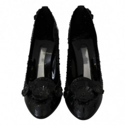 Scarpe con tacco CENERENTELLA in cristallo floreale nero - EU39/US8.5
