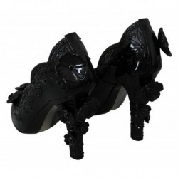Scarpe con tacco CENERENTELLA in cristallo floreale nero - EU39/US8.5