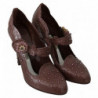 Scarpe con tacco CINDERELLA in cristallo floreale marrone - EU40/US9.5