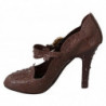 Scarpe con tacco CINDERELLA in cristallo floreale marrone - EU40/US9.5