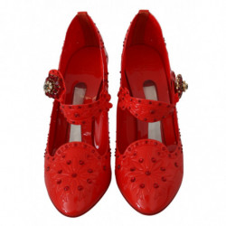 Scarpe con tacco CINDERELLA in cristallo floreale rosso - EU40/US9.5