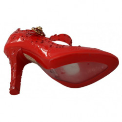 Scarpe con tacco CINDERELLA in cristallo floreale rosso - EU40/US9.5