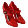 Scarpe con tacco CINDERELLA in cristallo floreale rosso - EU40/US9.5