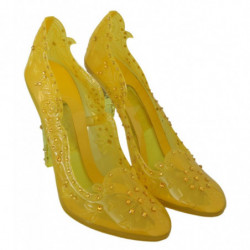 Scarpe con tacco CINDERELLA in cristallo floreale giallo - EU39/US8.5