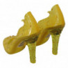 Scarpe con tacco CINDERELLA in cristallo floreale giallo - EU39/US8.5