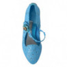 Scarpe con tacco CENERENTOLA in cristallo floreale blu - EU40/US9.5