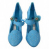 Scarpe con tacco CENERENTOLA in cristallo floreale blu - EU40/US9.5