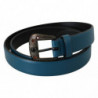 Cintura fibbia barocca cristallo ambrato pelle blu - 90 CM / 36 INCHES