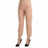 Pantaloni pantaloni corti in cotone beige a vita media - IT42-M