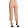 Pantaloni pantaloni corti in cotone beige a vita media - IT42-M
