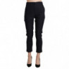 Pantaloni neri in cotone corto Capri a vita alta - IT40-S