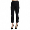 Pantaloni neri in cotone corto Capri a vita alta - IT40-S