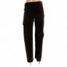 Pantaloni cargo dritti in cotone marrone a vita alta - IT42-M