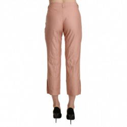 Pantaloni corti a vita alta in cotone rosa - IT44-L