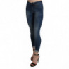 Jeans skinny in cotone corto a vita alta lavati blu - W28