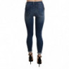 Jeans skinny in cotone corto a vita alta lavati blu - W28