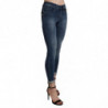 Jeans skinny in cotone corto a vita alta lavati blu - W28