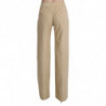 Pantaloni beige a gamba larga svasati a vita alta - IT46-XL