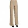 Pantaloni beige a gamba larga svasati a vita alta - IT46-XL