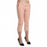 Pantaloni capri skinny corti rosa a vita bassa - IT42-M