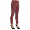 Pantaloni skinny in cotone rosso a vita media - IT40-S