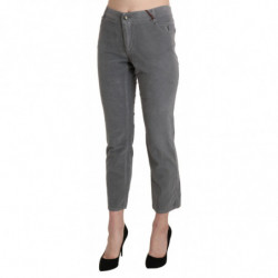 Pantaloni corti in cotone elasticizzato grigio - IT46-XL