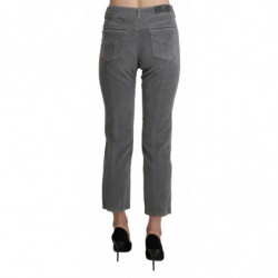 Pantaloni corti in cotone elasticizzato grigio - IT46-XL