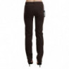 Jeans in cotone con pantaloni slim skinny a vita media marrone - W32
