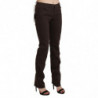 Jeans in cotone con pantaloni slim skinny a vita media marrone - W32