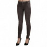 Jeans in cotone con pantaloni slim skinny a vita bassa marrone - W26