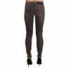 Jeans in cotone con pantaloni slim skinny a vita bassa marrone - W26