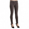 Jeans in cotone con pantaloni slim skinny a vita bassa marrone - W26