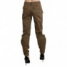Pantaloni dritti in cotone marrone a vita media - IT40-S