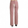 Pantaloni di cotone dritti a vita media rosa - IT40-S