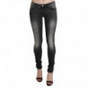 Jeans in cotone con pantaloni skinny lavati grigio nero - W27