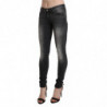 Jeans in cotone con pantaloni skinny lavati grigio nero - W27