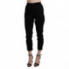 Pantalone capri in cotone corto skinny a vita alta nero - IT42 - S