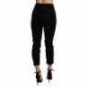 Pantalone capri in cotone corto skinny a vita alta nero - IT42 - S
