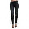 Pantaloni skinny in denim a vita bassa lavati neri - W29