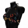 Top bikini con stampa di conchiglie nere - IT1 - XS