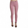 Pantaloni skinny in denim elasticizzato rosa a vita media - W26