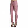 Pantaloni skinny in denim elasticizzato rosa a vita media - W26