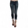 Pantaloni in denim corto skinny a vita bassa lavato blu - W26
