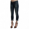 Pantaloni in denim corto skinny a vita bassa lavato blu - W26